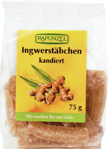 Rapunzel Ingwerstäbchen kandiert, 4er Pack (4 x 75 g) - Bio von Rapunzel