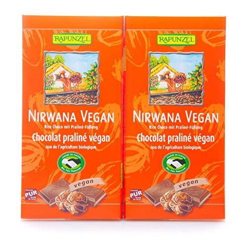 Rapunzel Bio Nirwana Vegan Schokolade mit Praliné-Füllung HIH (2 x 100 gr) von Rapunzel