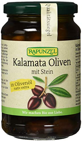 Rapunzel Oliven Kalamata violett, mit Stein in Olivenöl, 1er Pack (1 x 335 g) - Bio von Rapunzel