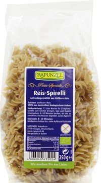 Rapunzel Reis Spirelli (Nudeln aus Vollkorn-Reis) - 12er Pack (12 x 250g) - BIO von Rapunzel