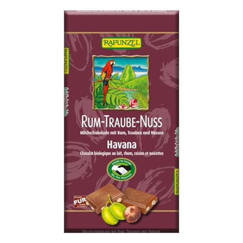 Rapunzel Rum-Trauben-Nuss-Schokolade HIH, 4er Pack (4 x 100 g) - Bio von Rapunzel
