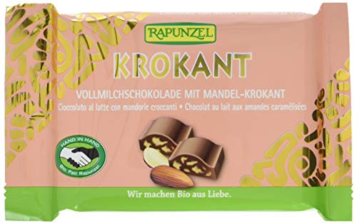 Rapunzel Vollmilch Schokolade mit Mandelkrokant HIH, 6er Pack (6 x 100 g) - Bio von Rapunzel
