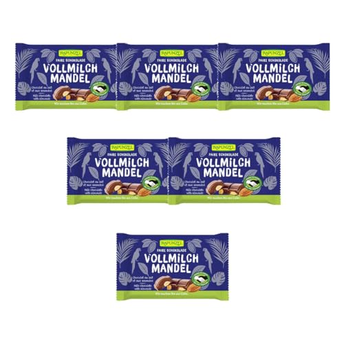 Rapunzel Vollmilch Schokolade mit ganzen Mandeln HIH, 6er Pack (6 x 100 g) - Bio von Rapunzel