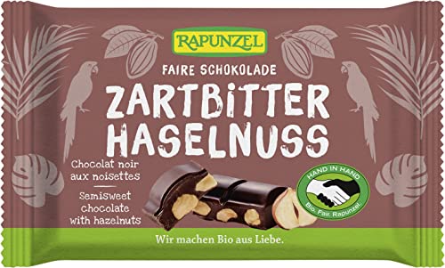 Rapunzel Bio Zartbitter Schokolade 60% Kakao mit Haselnuss HI (2 x 100 gr) von Rapunzel