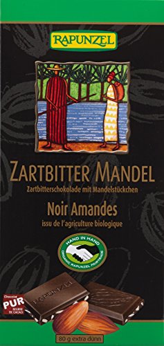 Rapunzel Zartbitter Schokolade mit Mandelstückchen 55% HIH, 2er Pack (2 x 80 g) - Bio von Rapunzel