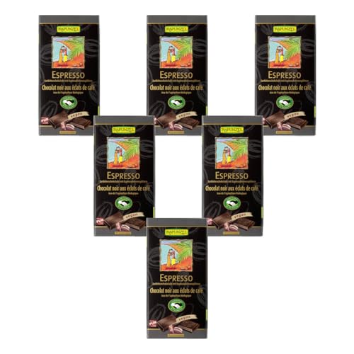 Rapunzel Zartbitterschokolade mit Espresso-Splittern 55% HI, 6er Pack (6 x 80 g) - Bio von Rapunzel