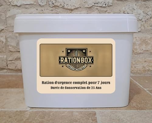 Notfall-Ration - 158 Portionen - 7 Tage Nahrungsmittel-Set - gefriergetrocknete Mahlzeit - Rationbox Notfall-Ration - 158 Portionen - 7 Tage Nahrungsmittel-Set - gefriergetrocknete Mahlzeit - Rationbox von Rationbox