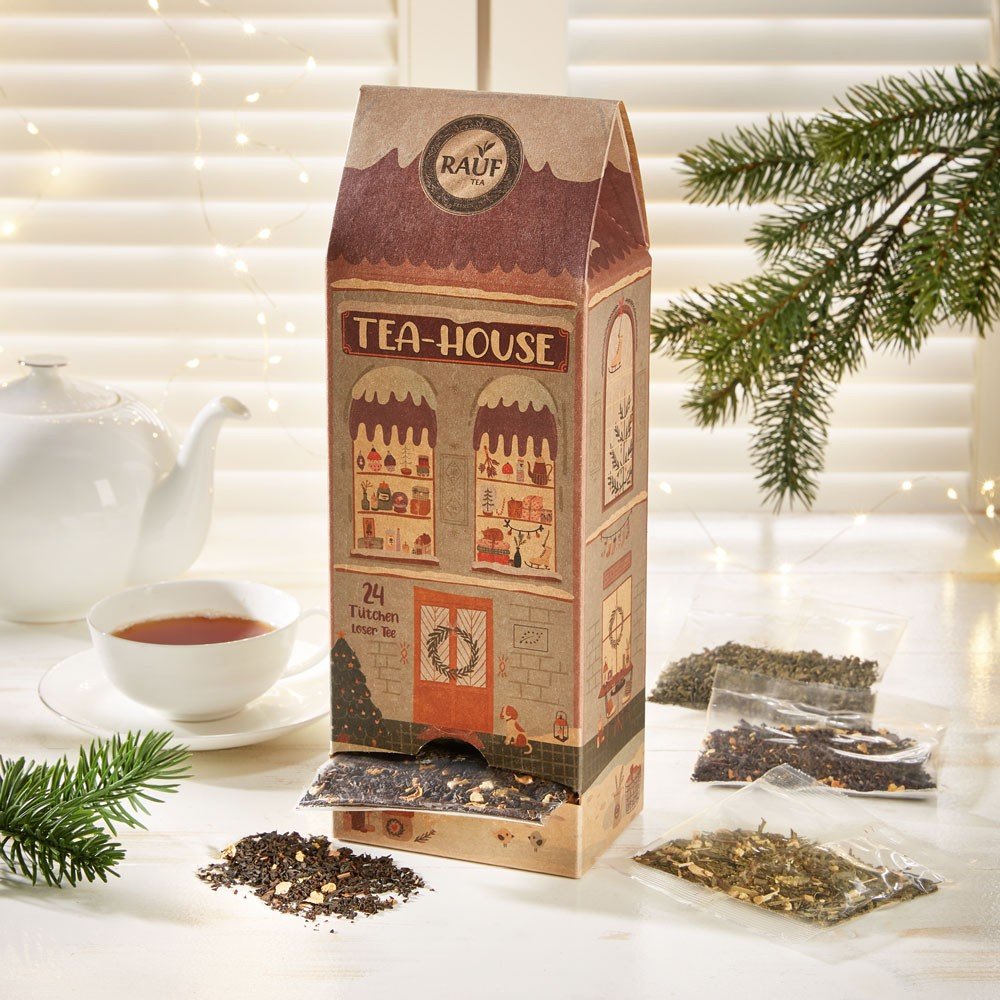 Rauf Tee Teespender Tea House mit 24 Teetütchen Bio von Rauf Tee