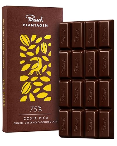 Rausch Costa Rica 75% Schokolade Tafel 125g – hochwertige Tafelschokolade mit feinem Aroma – Edelkakao Schokoladentafel aus nachhaltigem Anbau von Rausch
