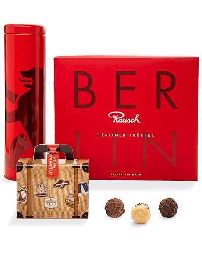 Rausch Geschenk-Set Berlin – 3 Teilige Geschenkdose gefüllt mit purer Edelschokolade – Schokolade aus aller Welt – Schokoladen Geschenkset von Rausch