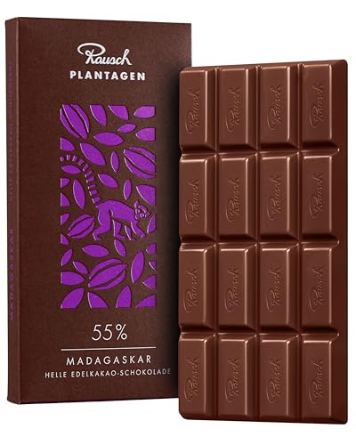 Rausch Madagaskar 55% Schokolade Tafel 125g – hochwertige Tafelschokolade mit feinem Aroma – Edelkakao Schokoladentafel aus nachhaltigem Anbau von Rausch