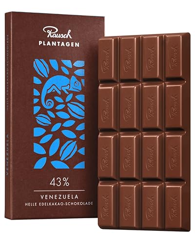 Rausch Venezuela 43% Schokolade Tafel 125g – hochwertige Tafelschokolade mit feinem Aroma – Edelkakao Schokoladentafel aus nachhaltigem Anbau von Rausch