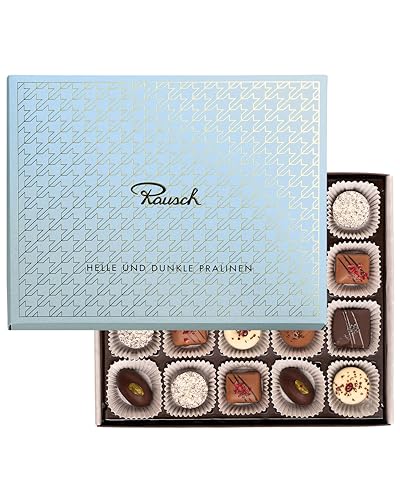 Rausch Helle und Dunkle Pralinen 20 Stück – Edles Pralinen Geschenk mit Bitter- und Vollmilch Schokolade gefüllt mit feinem Nougat oder Ganache – Besondere Pralinen – Pralinen mit Alkohol Rausch Helle und Dunkle Pralinen 20 Stück – Edles Pralinen Geschenk mit Bitter- und Vollmilch Schokolade gefüllt mit feinem Nougat oder Ganache – Besondere Pralinen – Pralinen mit Alkohol von Rausch