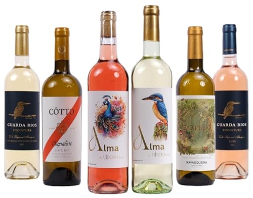 6 Flaschen mit Wein aus Portugal Probierpaket Weiß und Rosewein von Ravasqueira