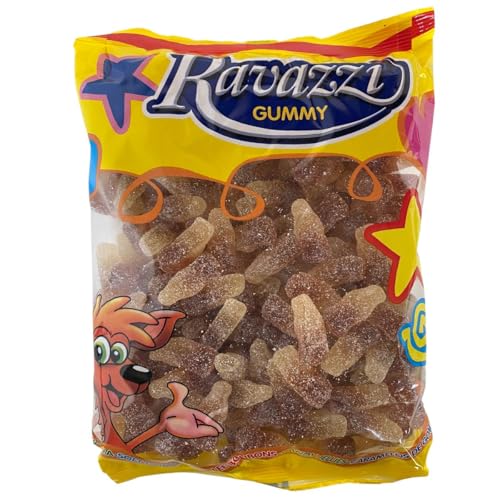 Ravazzi Bottiglie Cola Sour, Extra Saure Fruchtgummi Colaflaschen Süßigkeiten, 1 kg von Ravazzi Gummy