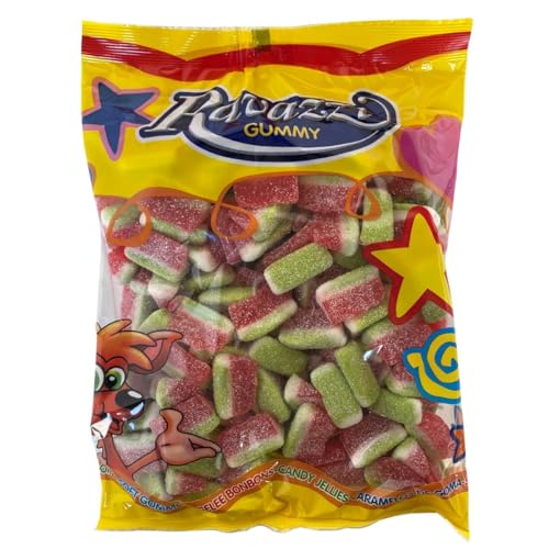 Ravazzi Fette Anguria Sour, Extra Saure Fruchtgummi Wassermelone Süßigkeiten, 1 kg von Ravazzi Gummy