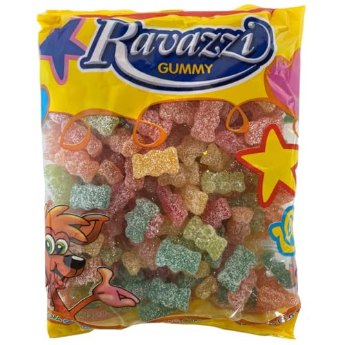 Ravazzi Orsetti Frutta Sour, Saure Fruchtgummi Gummibärchen Süßigkeiten, 1 kg von Ravazzi Gummy