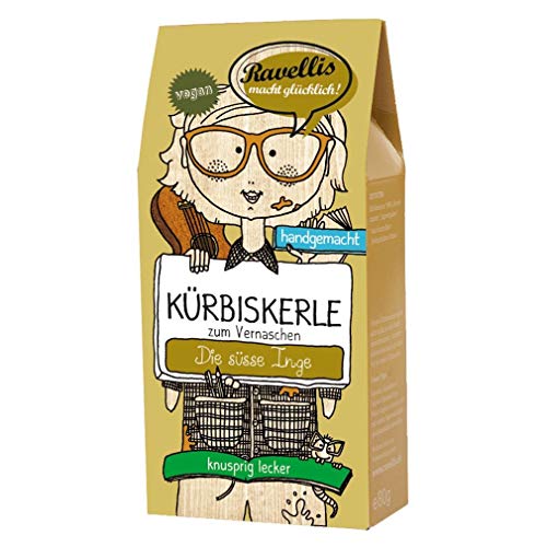 Ravellis Kürbiskerne mit Ingwer & Karamell (80 g) - Bio, Menge:12 Stück von Ravellis