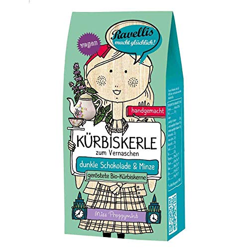 Ravellis Kürbiskerne mit dunkler Schokolade und Pfefferminz (80 g) - Bio, Menge:12 Stück von Ravellis