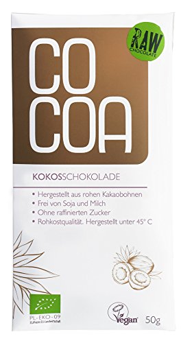 Raw Cocoa Bio Schokoladentafeln 50 g (Helle Schokolade mit Kokos) von Co coa