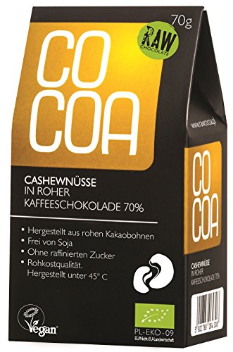 Raw Cocoa Bio Schokonüsse 70 g (Cashewnüsse in 70 % Roher Kaffeeschokolade) von Co coa