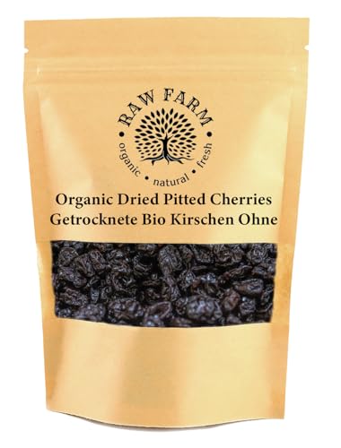 1 kg Bio Kirschen Getrocknete, Ohne Kern, Frei Von - Zusatzstoffen, Süßungsmitteln, Konservierungsstoffen von Raw Farm Organic Natural Fresh