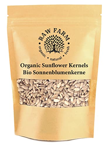 1 kg Bio Sonnenblumenkerne, Vollkorn, Glutenfrei, Sojafrei, Frisch Geschälte Samen von Raw Farm Organic Natural Fresh