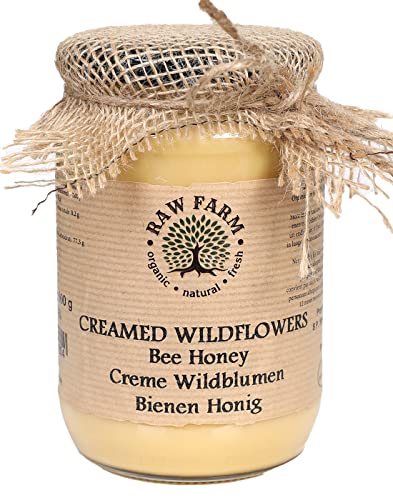 900 g Bio Creme Wildblumen Kräuter Bienen Honig von Raw Farm Organic Natural Fresh