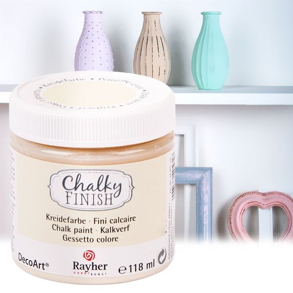Chalky Finish Kreidefarbe Alabaster, samtartige Optik, 118ml, vielseitig einsetzbar von Rayher Hobby GmbH