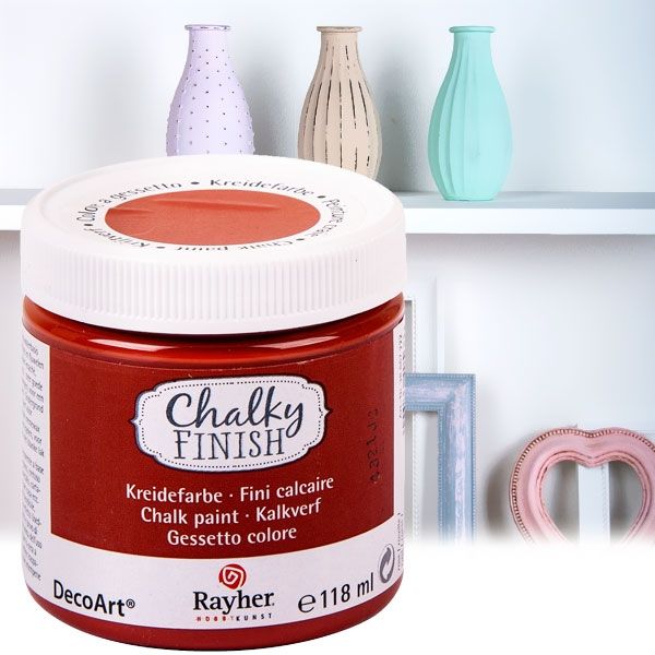 Chalky Finish Kreidefarbe Rost, samtartige Optik, 118ml, vielseitig einsetzbar von Rayher Hobby GmbH