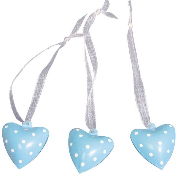 Glöckchen-Herzen blau im 6er Pack als Geschenkanhänger für Mädchen von Rayher Hobby GmbH