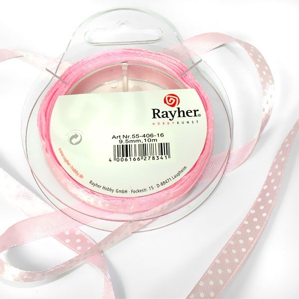 Satinband mit Punkten, rosa, 10m, das Seidenband ist traumhaft schön von Rayher Hobby GmbH