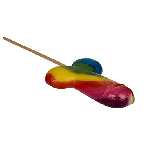 Lolli Lollipop Regenbogenlolli 80 Gramm Fruchtgeschmack in Penisform Pride Regenbogen Jungesellenabschied Tolrenz Vielfalt Geschenkidee von ReWu