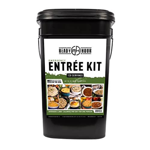 Ready Hour, Emergency Meal Entrées, Echte unverderbliche Mahlzeiten, 25 Jahre Haltbarkeit, Tragbarer, hochwassersicherer Behälter, 120 Portionen Ready Hour, Emergency Meal Entrées, Echte unverderbliche Mahlzeiten, 25 Jahre Haltbarkeit, Tragbarer, hochwassersicherer Behälter, 120 Portionen von Ready Hour