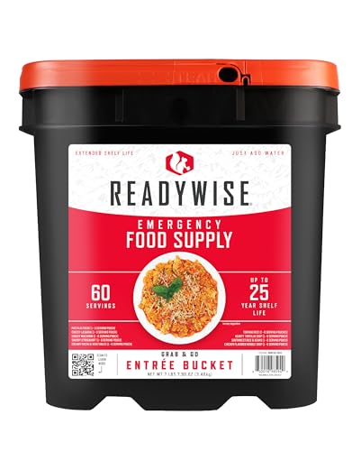 ReadyWise, 60 Portionen, Notration, Mittag- und Abendessen, Grab & Go Eimer, 13 Rezepte, Gefriergetrocknet, Langlebige Lebensmittelversorgung, Bis Zu 25 Jahre Haltbarkeit, Notfallnahrung ReadyWise, 60 Portionen, Notration, Mittag- und Abendessen, Grab & Go Eimer, 13 Rezepte, Gefriergetrocknet, Langlebige Lebensmittelversorgung, Bis Zu 25 Jahre Haltbarkeit, Notfallnahrung von ReadyWise