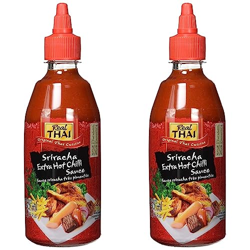 Real Thai Sriracha Extra Hot Chili Sauce (1 x 430 ml) (Packung mit 2) von Real Thai