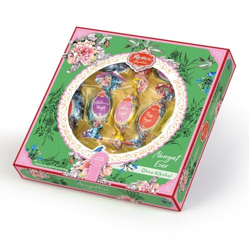 Reber Nougat Ostereier – 9er Packung – Pralinen aus Alpenmilch-Schokolade – Verschiedene Nougat-Füllungen - 1 x 180 g von Reber