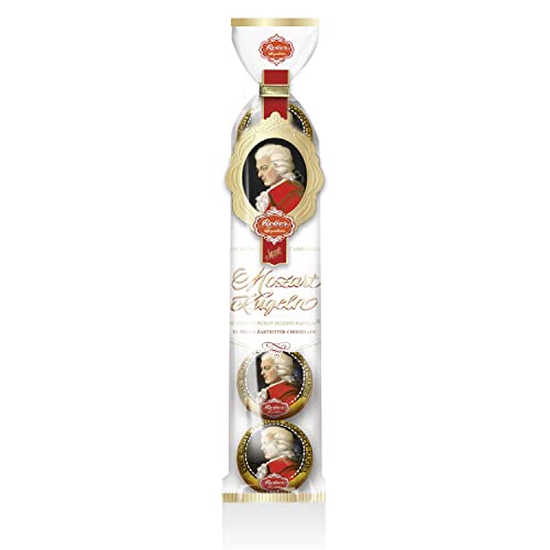 Reber Echte Reber Mozart-Kugeln, Pralinen aus Zartbitter-Schokolade, Marzipan, Nougat, Tolles Geschenk, 5er-Confiserie-Tüte, 1 x 100 g von Reber