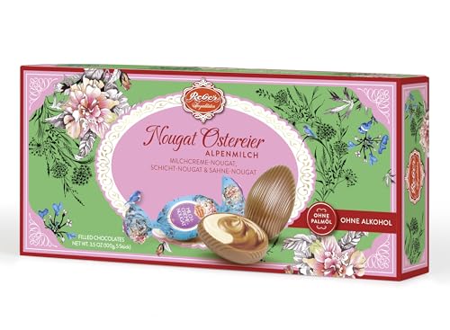 Reber Exklusive Nougat Ostereier Mischung mit Alpenmilchschokolade & Sahne-Nougat-Füllung von Reber