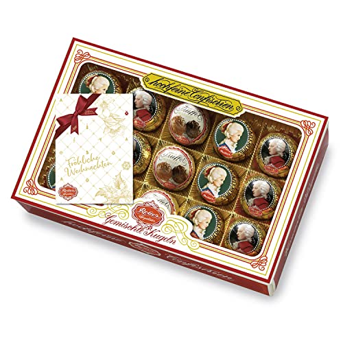 Reber Kugel-Variationen, Weihnachts-Edition, Reber Mozart-Kugeln, Constanze Mozart-Kugeln, Trüffel-Kugeln, Ideales Weihnachtspräsent, 15er-Packung von Reber