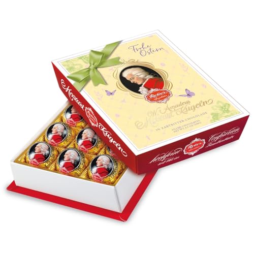 Reber Mozart-Barock, Echte Reber Mozart-Kugeln, Oster-Edition, Pralinen aus Zartbitter-Schokolade, Marzipan, Nougat, Tolles Geschenk, 12er-Packung Reber Mozart-Barock, Echte Reber Mozart-Kugeln, Oster-Edition, Pralinen aus Zartbitter-Schokolade, Marzipan, Nougat, Tolles Geschenk, 12er-Packung von Reber