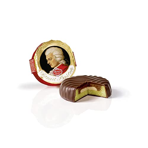 Reber Mozart-Pastete, Zartbitter-Schokolade, Marzipan, Trüffel, Nougat, Tolles Geschenk, 1 x 37 g von Reber