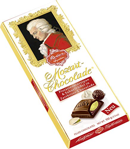 Reber Mozart Schokolade gefüllt mit Pistazien Marzipan Trüffel 100g von Reber