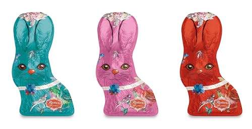 Reber Osterhase – Alpenmilch Schokolade –Frühlingsmotiv in Rot, Blau oder Pink für festliche Ostern – 1 x 70g Reber Osterhase – Alpenmilch Schokolade –Frühlingsmotiv in Rot, Blau oder Pink für festliche Ostern – 1 x 70g von Reber