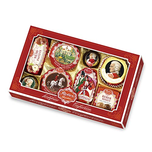 Reber Spezialitäten-Kassette, Pralinen, Mozart-Kugel, Constanze-Mozart-Kugel, Marzipan, Pasteten, Tolles Geschenk, 8er-Packung Reber Spezialitäten-Kassette, Pralinen, Mozart-Kugel, Constanze-Mozart-Kugel, Marzipan, Pasteten, Tolles Geschenk, 8er-Packung von Reber