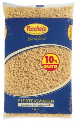 Recheis 2 Ei 2kg, Hörnchen glatt von Recheis Teigwaren GmbH