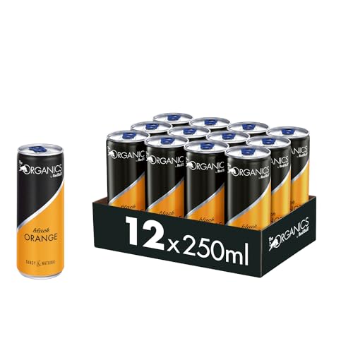 Red Bull Organics by Red Bull Black Orange - 12er Palette Dosen - Bio-Erfrischungsgetränke 100% natürliche Zutaten, EINWEG (12 x 250 ml) von Red Bull