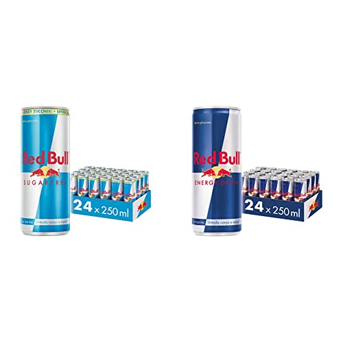 Red Bull Energy Drink, 24 x 250 ml, Dosen Getränke 24er Palette, OHNE PFAND + Red Bull Sugarfree, Energy Drink, 24 x 250 ml, Dosen Getränke 24er Palette, OHNE PFAND von Red Bull