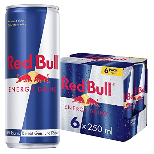 Red Bull Energy Drink, 6er Pack Dosen Getränke, EINWEG (6 x 250ml) von Red Bull