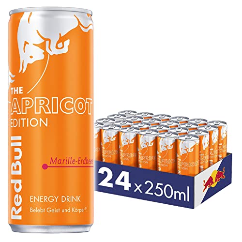 Red Bull Energy Drink, Apricot Edition Marille-Erdbeere, 24 x 250 ml, Dosen Getränke 24er Palette, OHNE PFAND von Red Bull